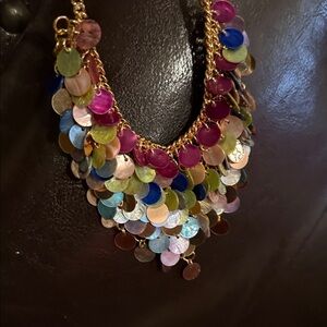 Juicy Couture Gold and Multicolor Disc Necklace